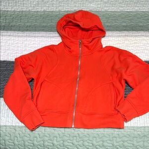 Lululemon Athletica Orange Scuba Cropped Hoodie